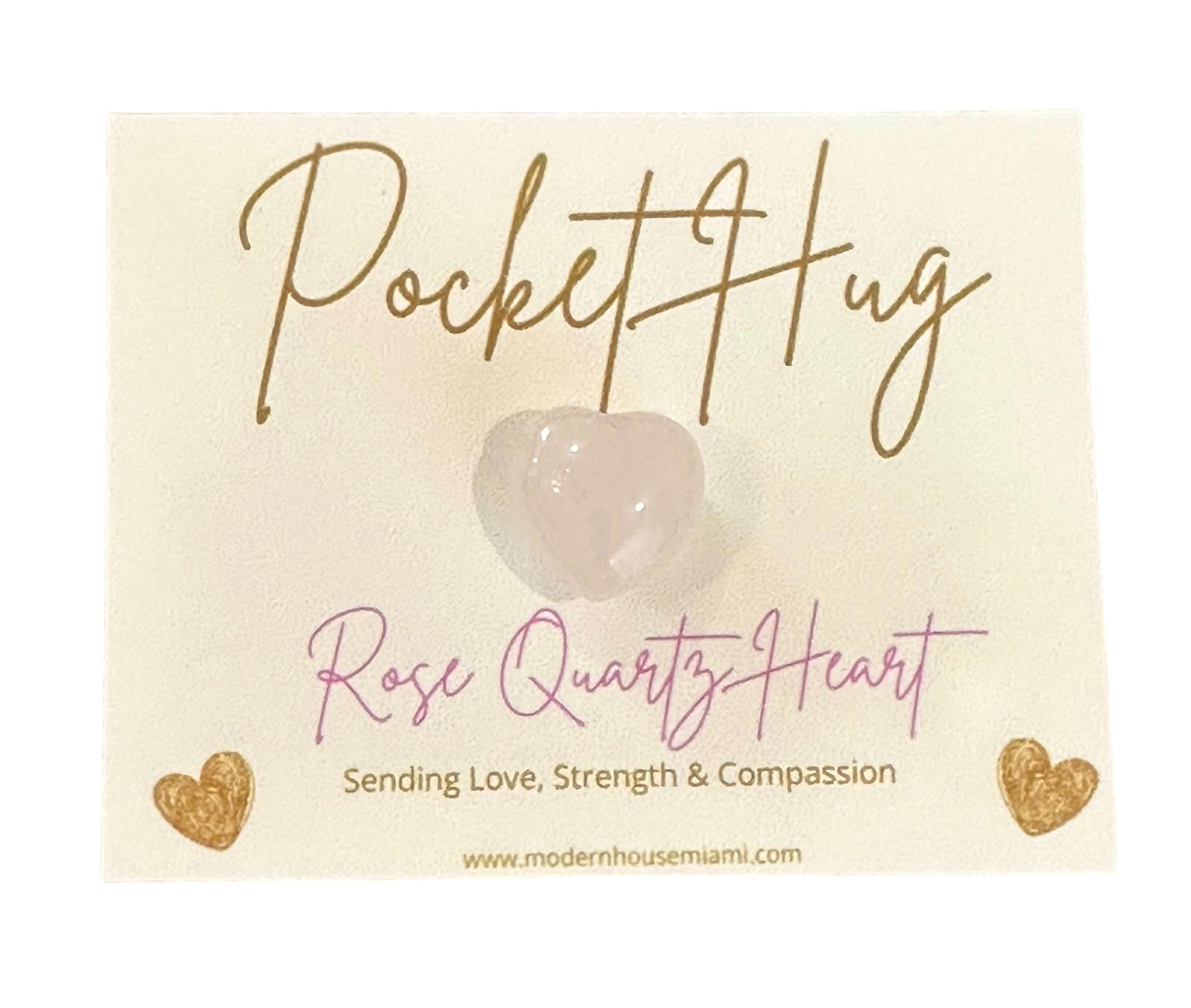 Pocket Hug Rosé Quartz Heart, Thinking of you, Mini Token Gift, Sending Love, Strength Healing Compassion Sympathy Present, Crystal Keepsake