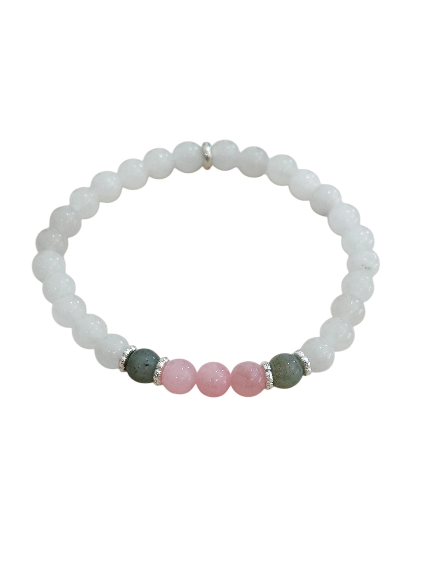 Fertility Support Bracelet with Moonstone, Rose quartz, and Labradorite, emotional healing, intuition, and Hormonal balance Protect Love