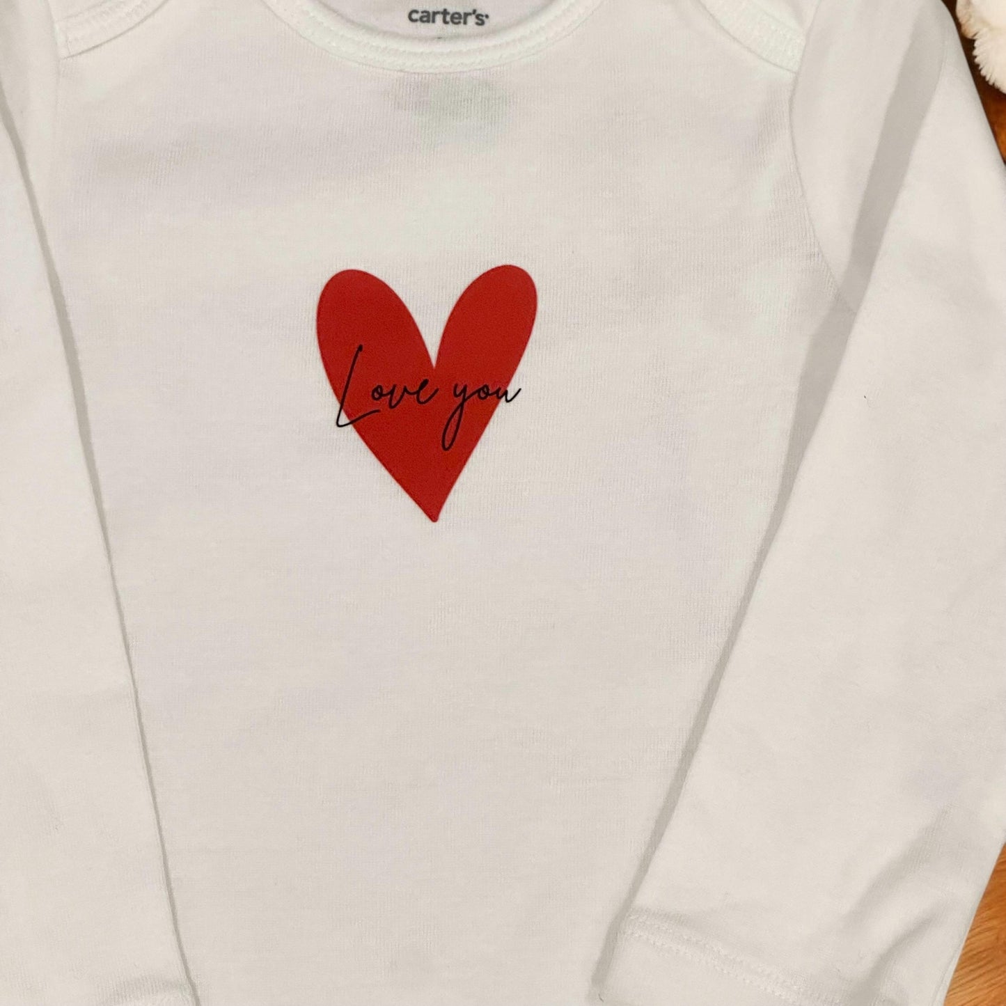 Beautiful Baby Onesie Love Red Heart, Newborn 1st Birthday, Baby Shower, Expecting Mom Gift, Custom for Mom-to-be, Baby Clothing Present