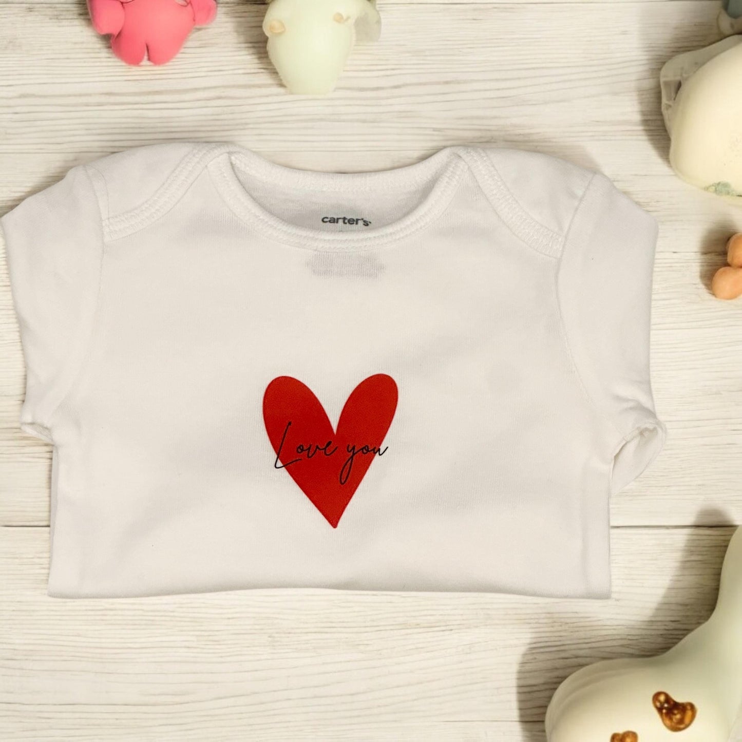 Beautiful Baby Onesie Love Red Heart, Newborn 1st Birthday, Baby Shower, Expecting Mom Gift, Custom for Mom-to-be, Baby Clothing Present