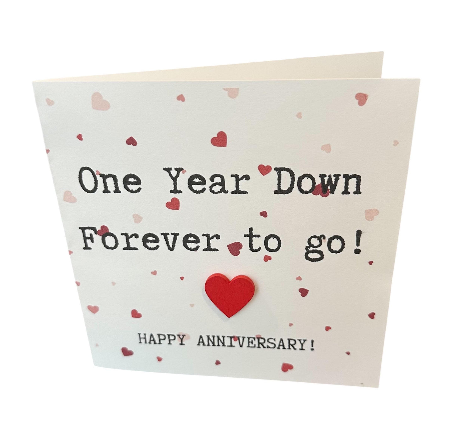 Happy Anniversary Card | Love Letter, Romantic Note, Couple Gifts, Boyfriend, Girlfriend Present, One Year down, forever to go.