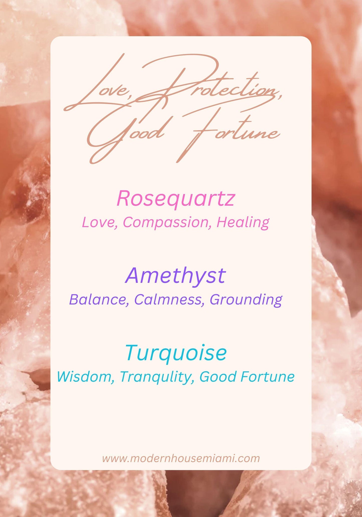 Trio Gemstone Bracelet Set, Amethyst, Rose Quartz and Turquoise for Healing, Love & Protection. Healing Vibes, Thinking of you, Sending Love