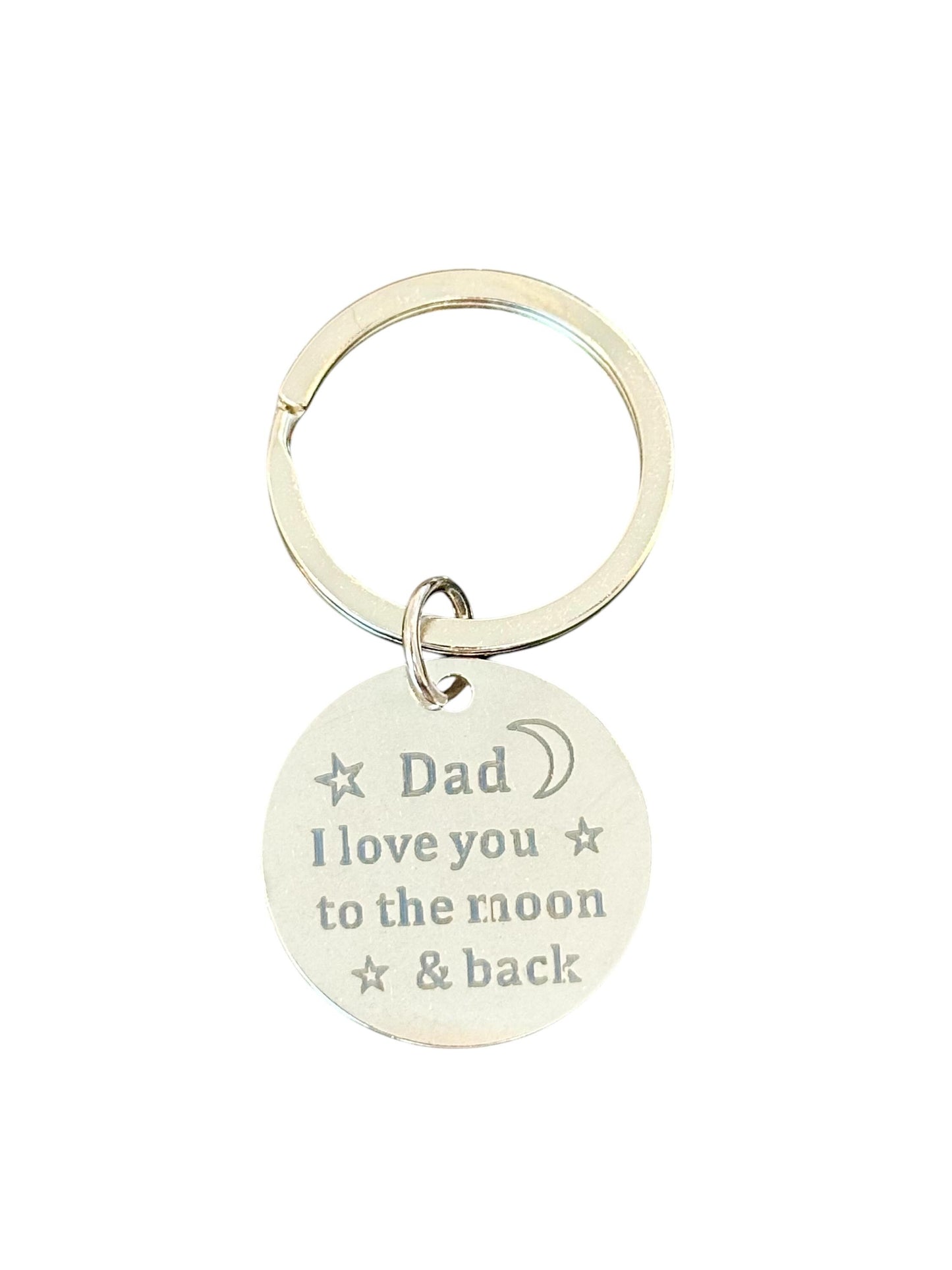 Dad, I love you to the moon and back Keychain – Thoughtful small Gift for Dad. Father’s Day, Father Birthday, Daddy Present, Budget friendly