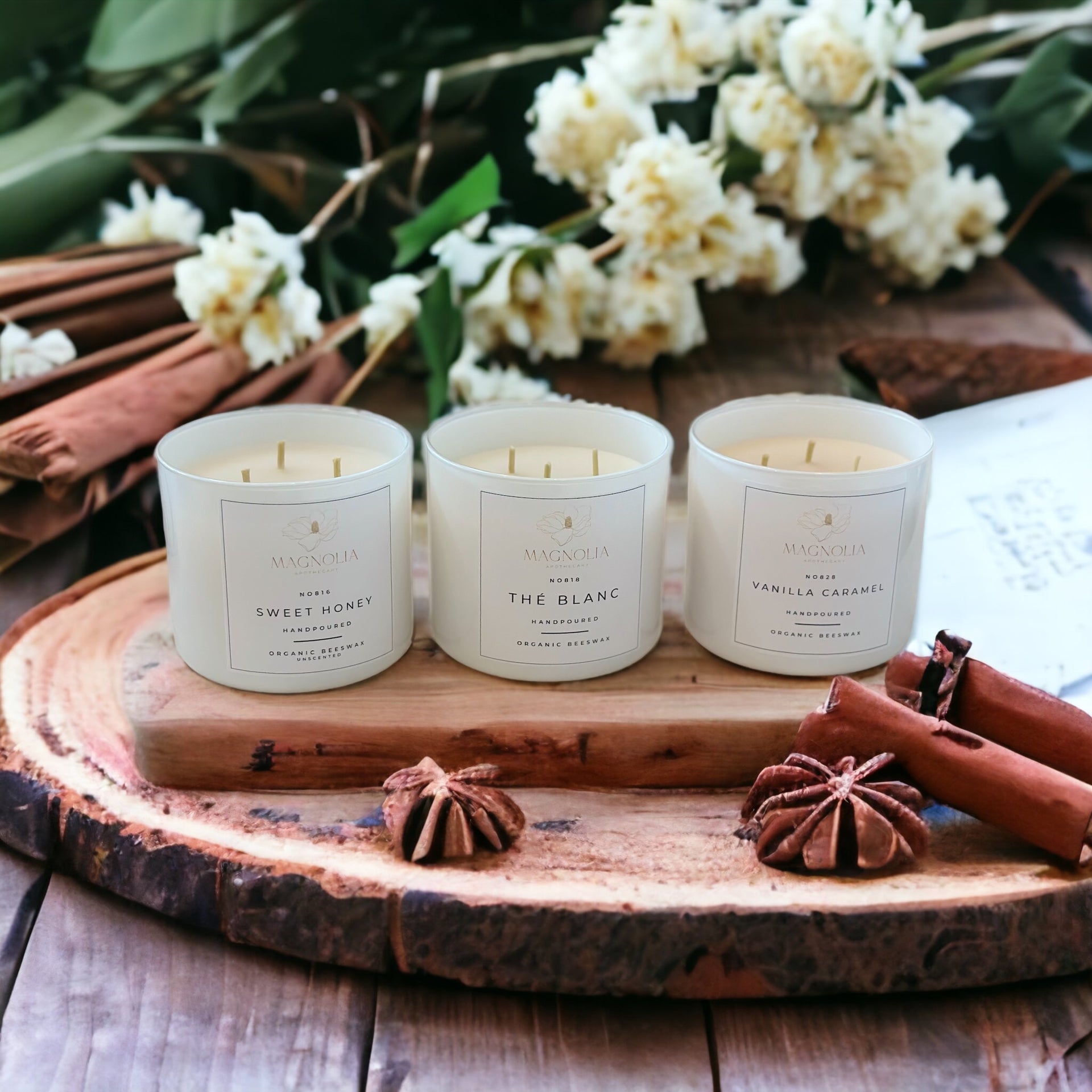 Beeswax Candles | Organic | Non-Toxic | Jar Candles | Magnolia Apothecary  Aromatherapy Candle | Purifying | Allergy-Friendly | Handpoured | Small