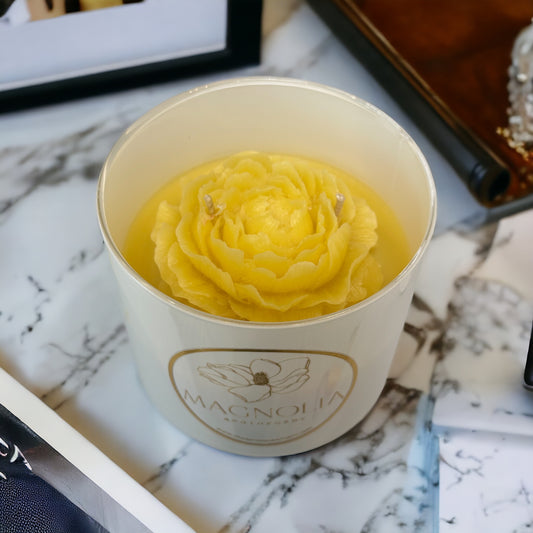Unscented Organic Rose Beeswax Aromatherapy Candle 12OZ Sweet Honey | Sustainable, Eco-friendly, Non-Toxic and Purifying | Clean &  Hypo-allergenic Jar Candle| Handpoured Gift