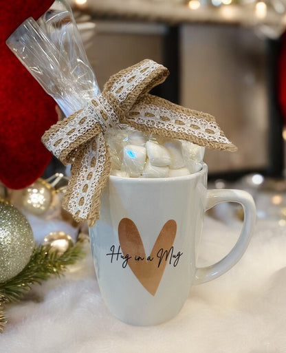 Hug in a Mug - 10oz Unique Ceramic Mug for Hot Chocolate, Coffee, or Tea