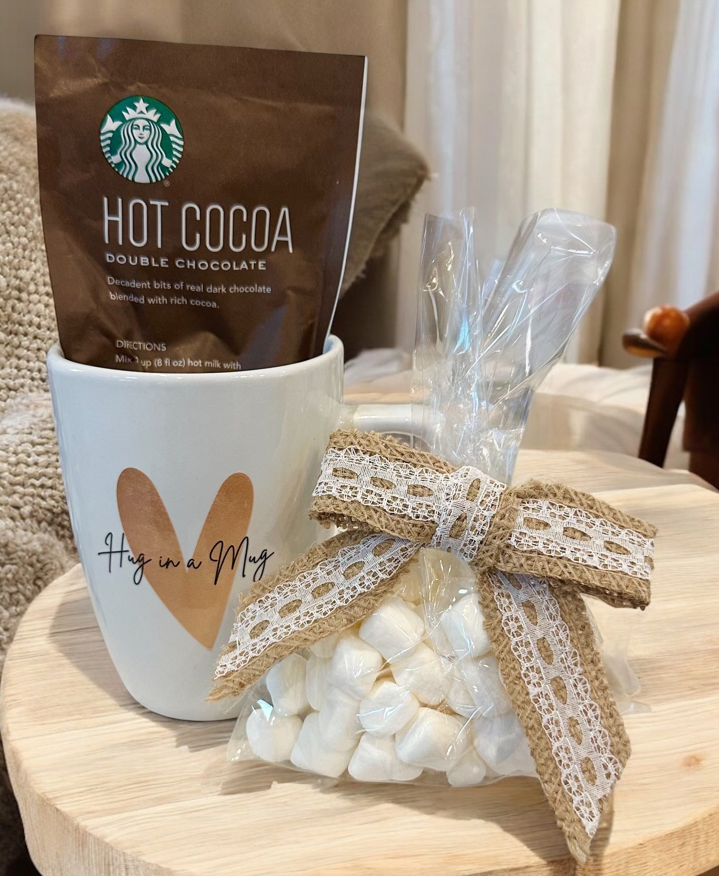 Hug in a Mug Gift Box Small | Hot Cocoa & Marshmallows Surprise, Holiday Wishes, Thank You, Thinking of You, Feel Better, Customized