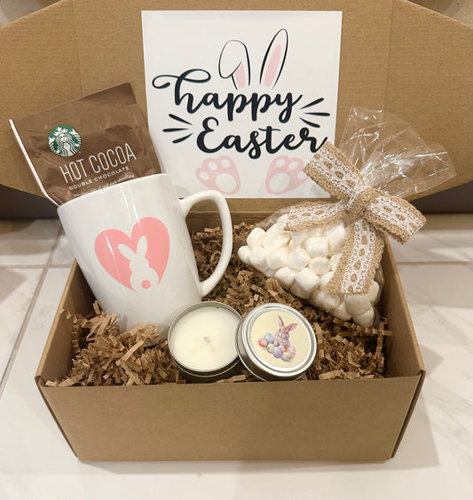 Easter Hug in a Mug Gift Set – Adorable Bunny Mug, Hot Chocolate, Present Care Box | Hot Cocoa & Marshmallows Surprise, Gift for all ages