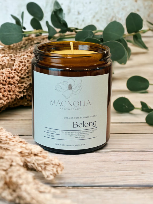 Beeswax Candles | Organic | Non-Toxic | Jar Candles | Magnolia Apothecary  Aromatherapy Candle | Purifying | Allergy-Friendly | Handpoured | Small