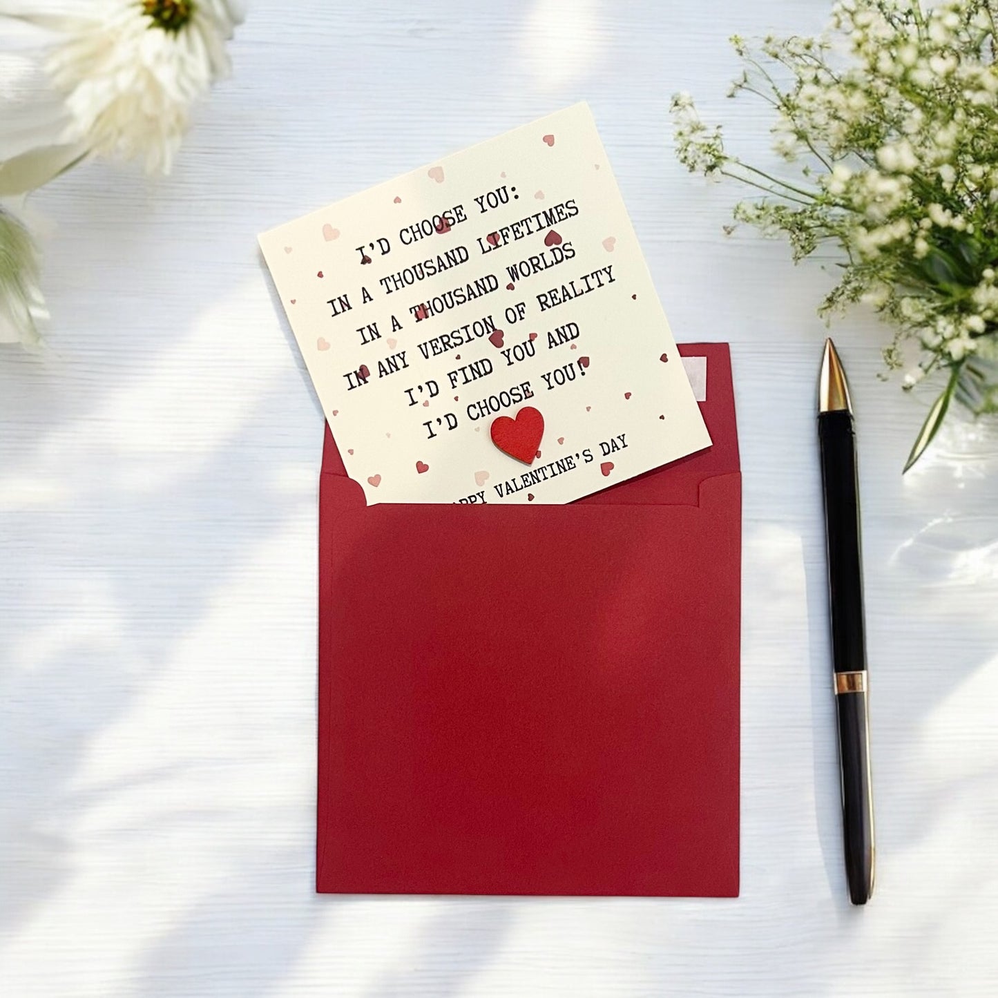 Romantic Valentine’s Day Card | Valentines card for him and her, I’d choose you, Love Letter, Romantic Note, Couple Gifts, Handmade in USA