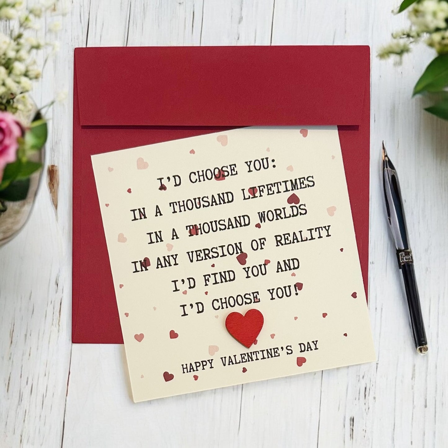 Romantic Valentine’s Day Card | Valentines card for him and her, I’d choose you, Love Letter, Romantic Note, Couple Gifts, Handmade in USA