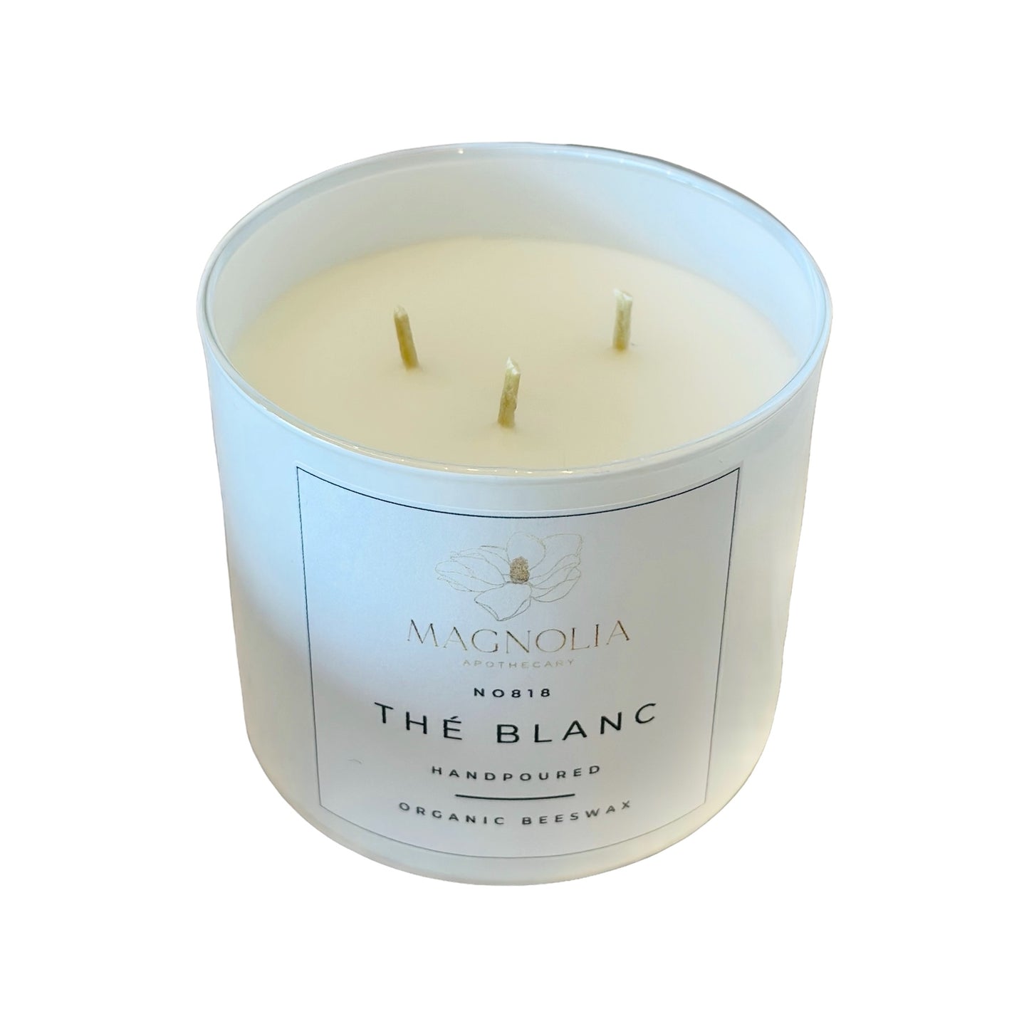 Thé Blanc Organic Beeswax Aromatherapy 16OZ Candle | Sustainable, Eco-friendly, Non-Toxic and Purifying | Clean &  Hypo-allergenic Jar Candle| Handpoured