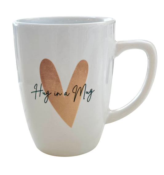 Hug in a Mug - 10oz Unique Ceramic Mug for Hot Chocolate, Coffee, or Tea