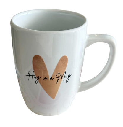 Hug in a Mug - 10oz Unique Ceramic Mug for Hot Chocolate, Coffee, or Tea