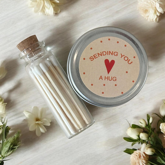 Sending you a Hug Tealight Candle Gift Set | Vanilla Scented Small Present in Silver Tin, Friends, Family,  Giveaway, Send Love, Sympathy