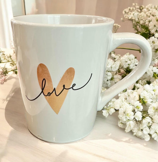 Love Ceramic Mug | 12oz Hot Chocolate Coffee Tea Mug, Sending Love, Anniversary Gift, Thinking of You Feel Better Valentines Present BFF