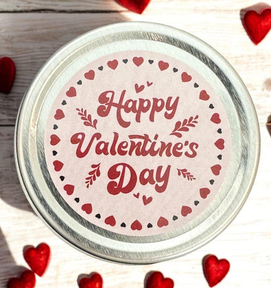Valentines Day Mini Candle Gift | Heart Candle Vanilla Scented Tea Lights in Silver Tin, Small Present Sending Love Be my Valentine