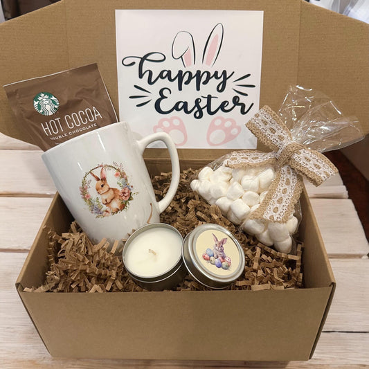 Easter Hug in a Mug Gift Set – Adorable Bunny Mug, Hot Chocolate, Present Care Box | Hot Cocoa & Marshmallows Surprise, Gift for all ages