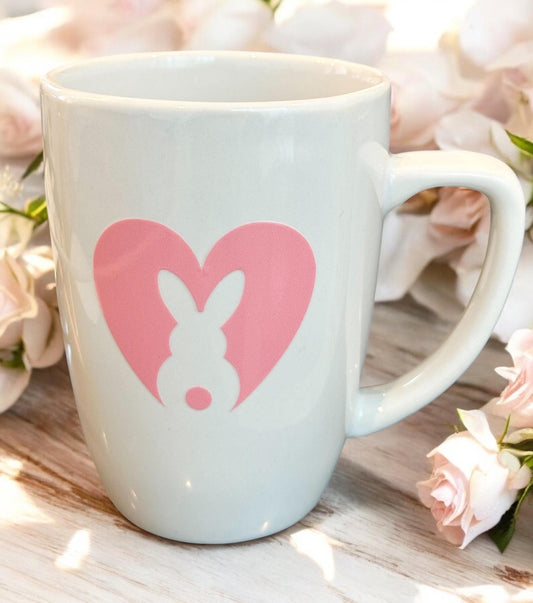 Easter Bunny Ceramic Mug 12oz – Cute Spring Coffee Hot Chocolate Cocoa Cup, Easter Brunch Decor Gift, Hostess Gift, Kids & Niece Nephew Gift