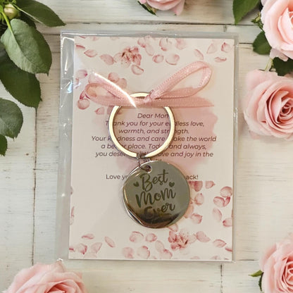 Best Mom Ever Keychain, Mother's Day Gift Sending love to Mum, Mothersday Mommy Present, Best Mom in the world. Small Token Keepsake Love