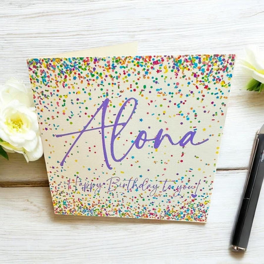 Custom Happy Birthday Card | Personalized Greeting Card Sprinkles, Party Small Present Surprise Friends, Family, Co-worker, Kids Unique Gift