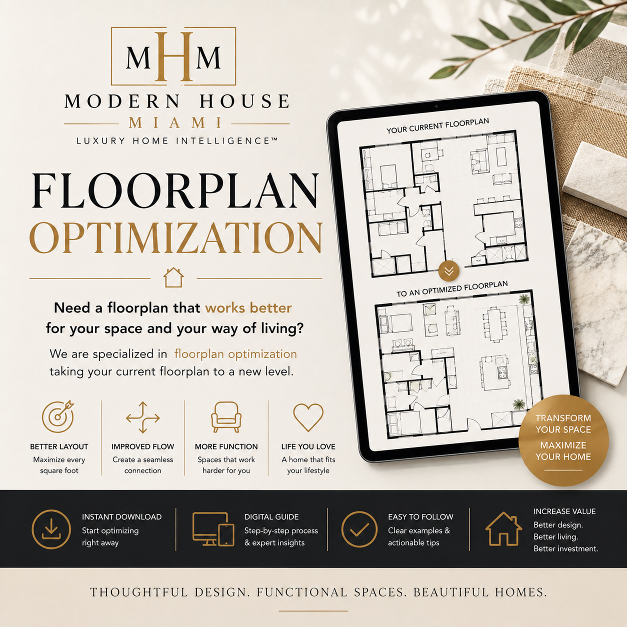 Floorplan Optimization Service | Custom Space Planning & Layout Design | Personalized Home Floor Plan Review