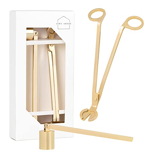 Candle Wick Trimmer and Candle Snuffer Accessory Set – Gold - Modernhousemiami