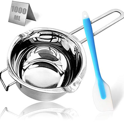  1000ML Upgrade Double Boiler Stainless Steel Melting Pot For  Chocolate, Candle and Candy Making (34oz): Home & Kitchen